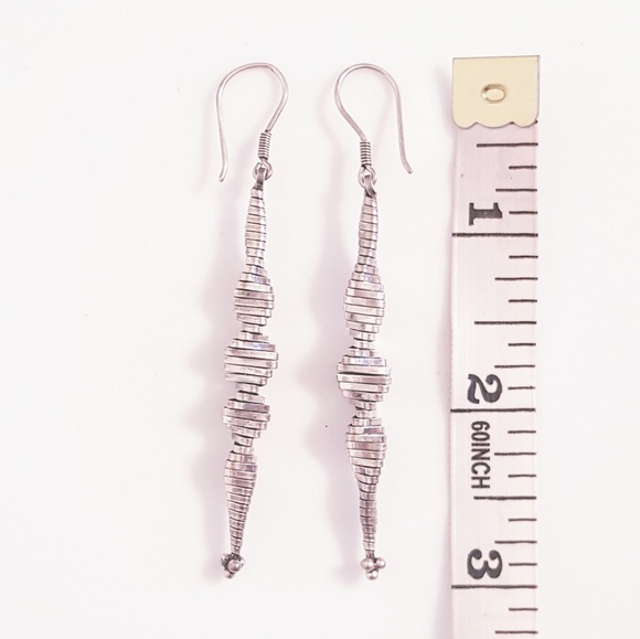 Art Silver tone 3" dangle earrings Pre-owned - Picture 2 of 2